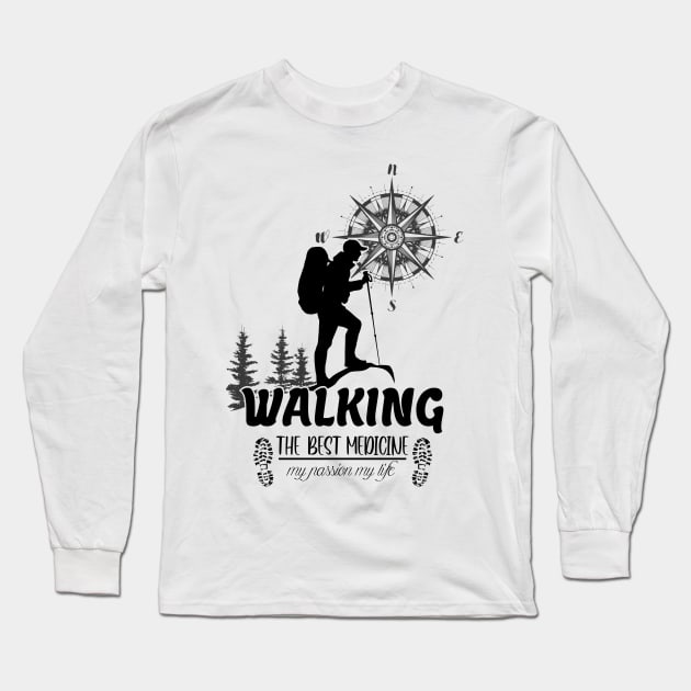 Walking Long Sleeve T-Shirt by sisidsi